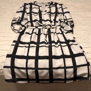 Cato dress, black and white